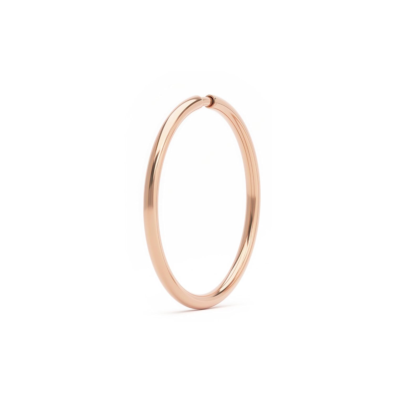 14K Solid Rose Gold Seamless Snug Fit Nose Ring for Minimalists
