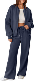 Aleumdr Women's 2 Piece Oversized Fleece Sweatsuit - Warm, Casual Set