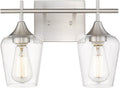 2 Lights Bathroom Light Fixture 15 in Brushed Nickel - Modern