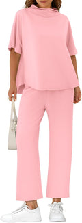 Women's Oversized Lounge Set 3/4 Batwing Sleeve Two Piece - Cozy Fit