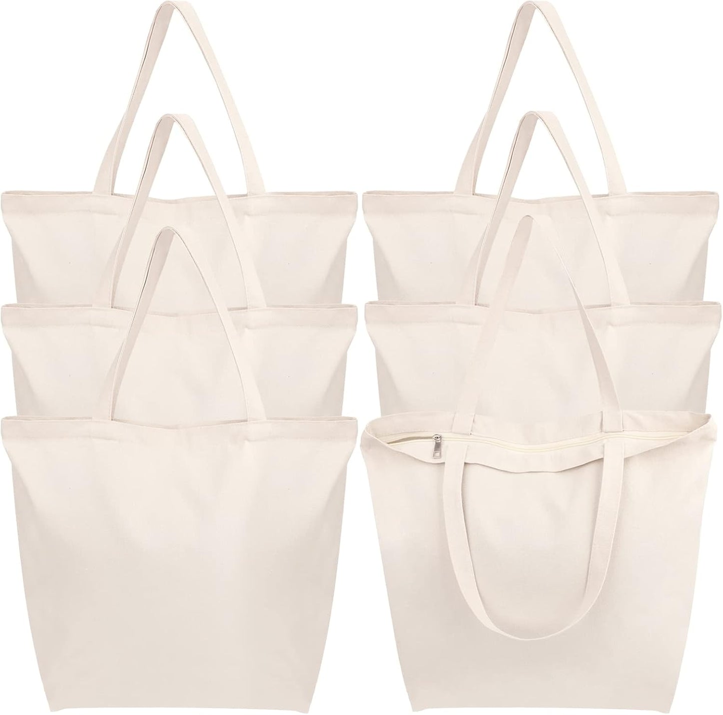 Segarty Canvas Tote Bags with Zipper for Versatile Use