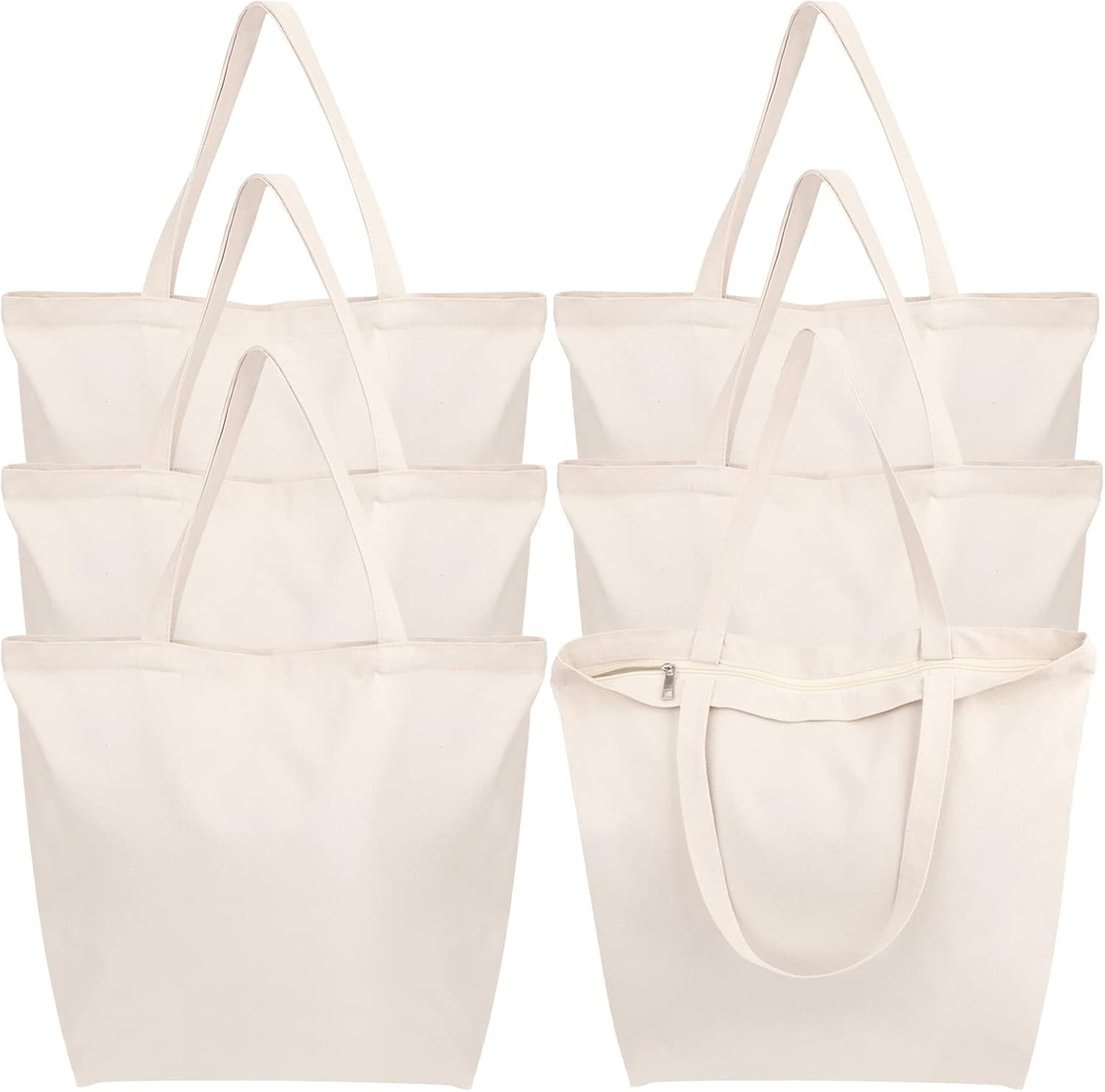Segarty Canvas Tote Bags with Zipper for Versatile Use
