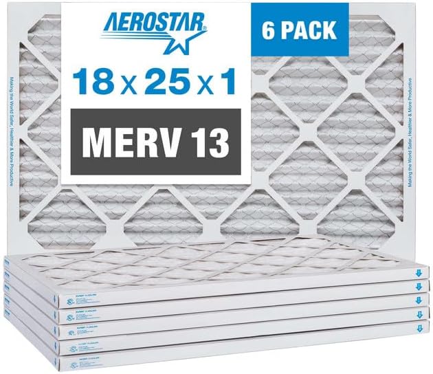 Aerostar 18x25x1 MERV 13 Pleated Air Filter for Home Use