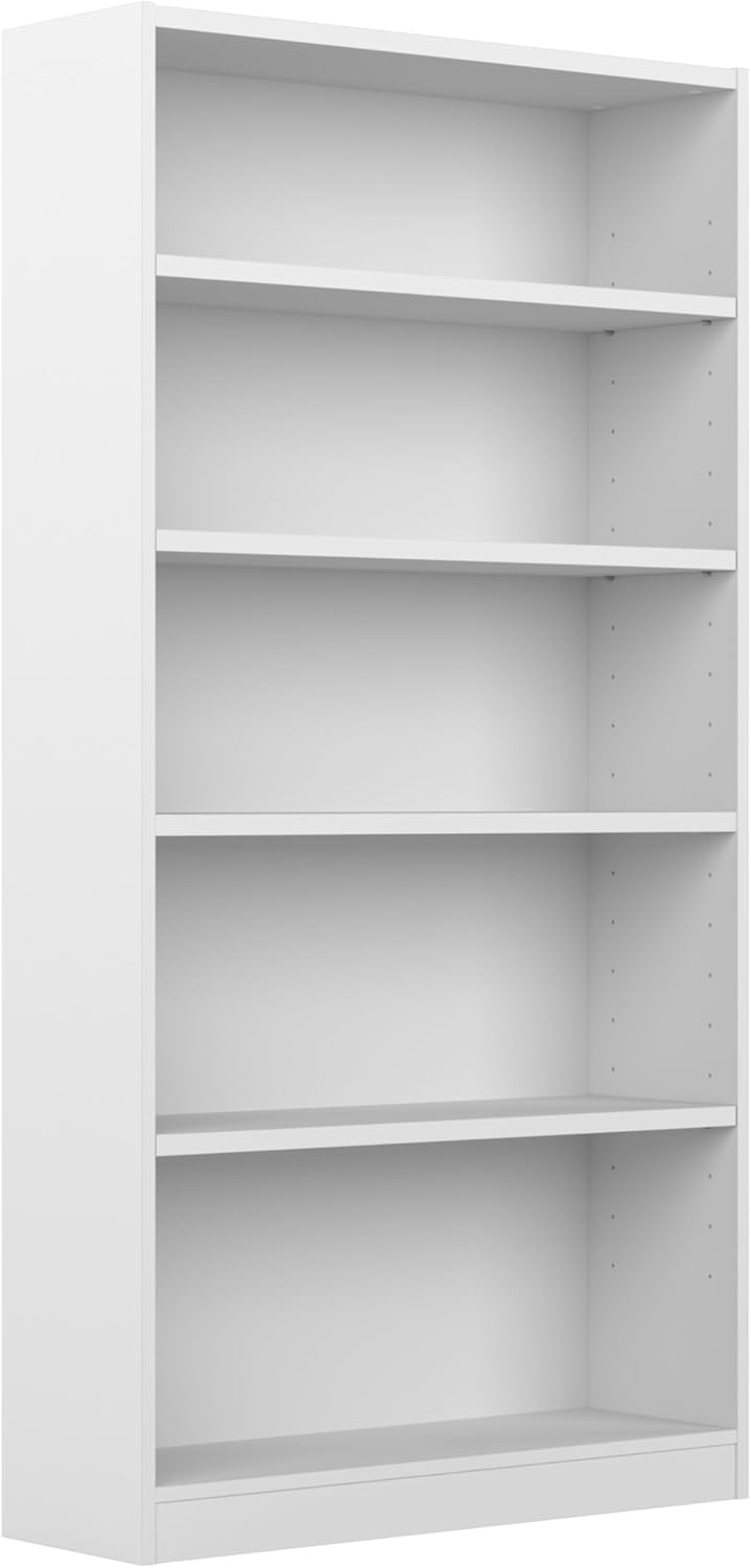 Universal Tall 5 Shelf Bookcase for Home Office or Living Room