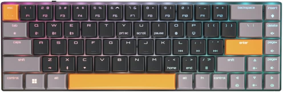 Wireless Compact Gaming Keyboard - Speedy RGB Silver Switches - Low-Profile Precision - 65% Size