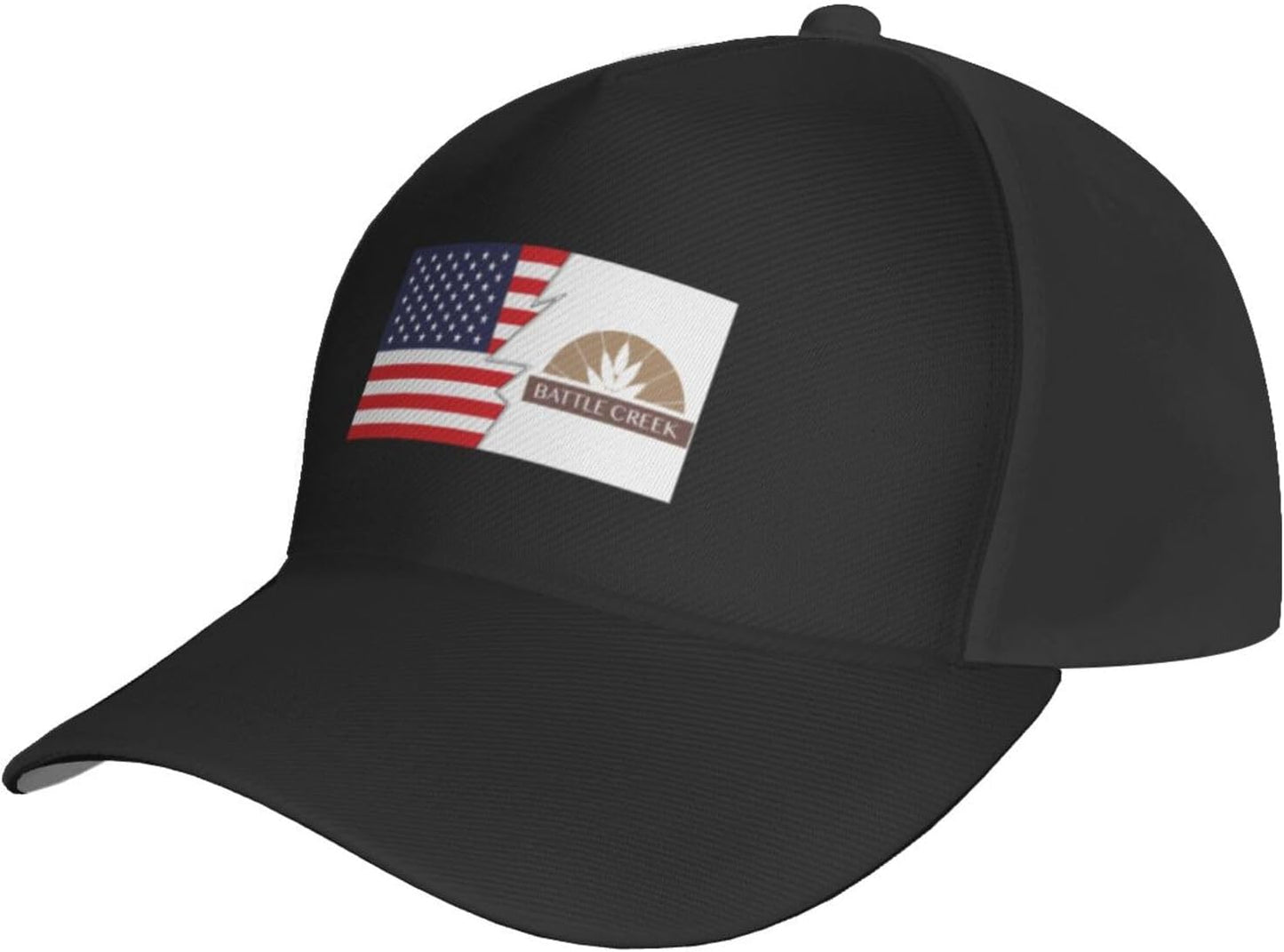 Battle Creek & America Flag Baseball Cap - Stylish 100% Cotton Hat