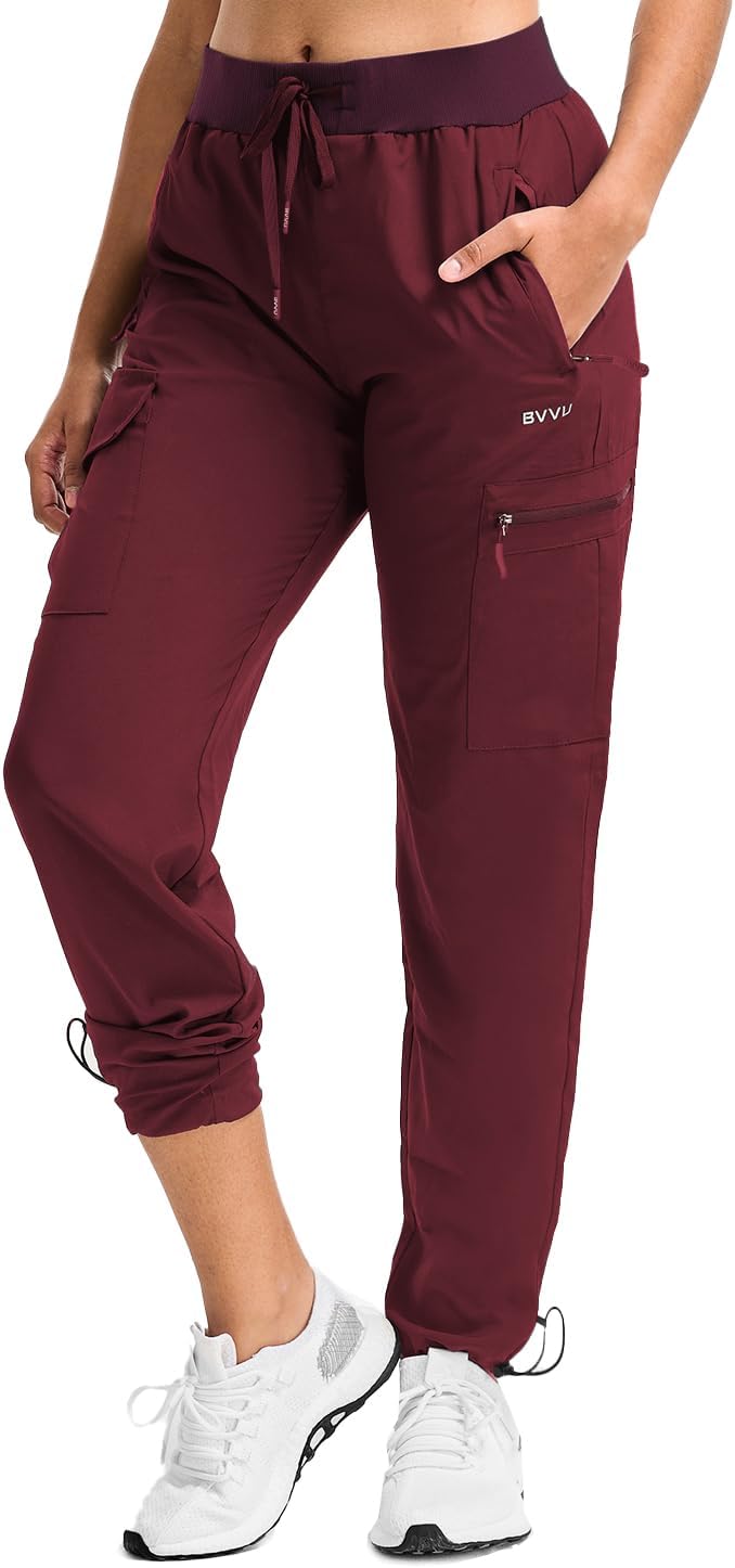 BVVU Women's Lightweight Quick Dry Hiking Pants for Outdoor Use