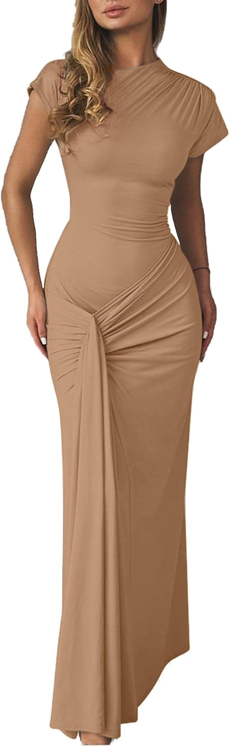 Mojessy Women Bodycon Maxi Dress for Elegant Cocktail Events