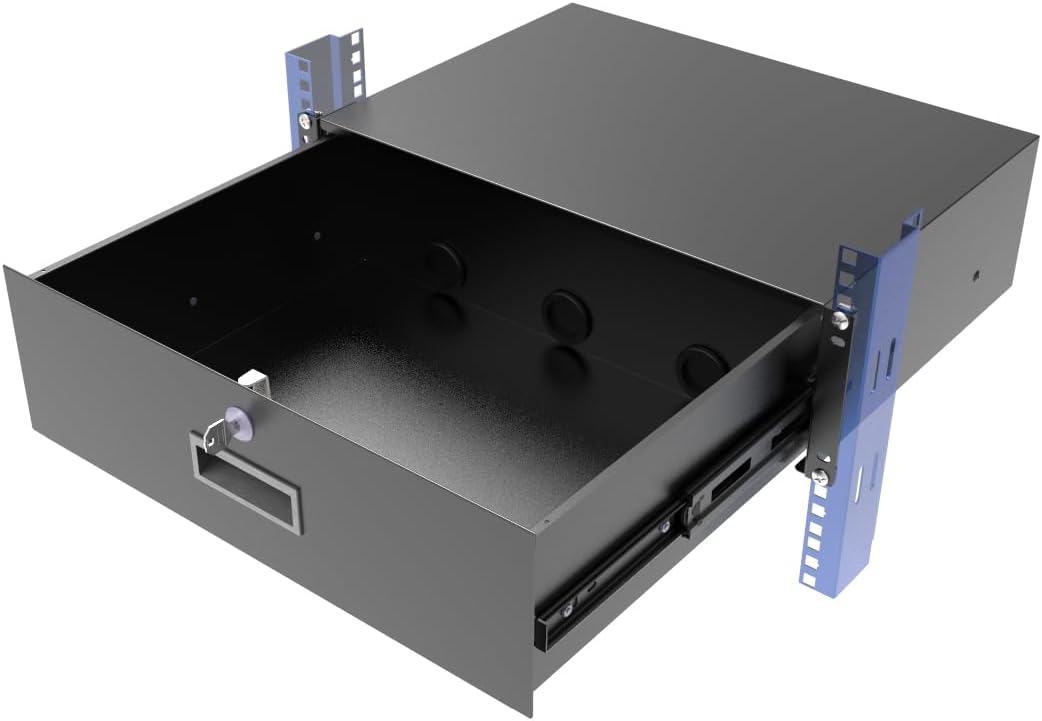3U Server Cabinet Case with Lockable Drawer for 19 Inch Racks