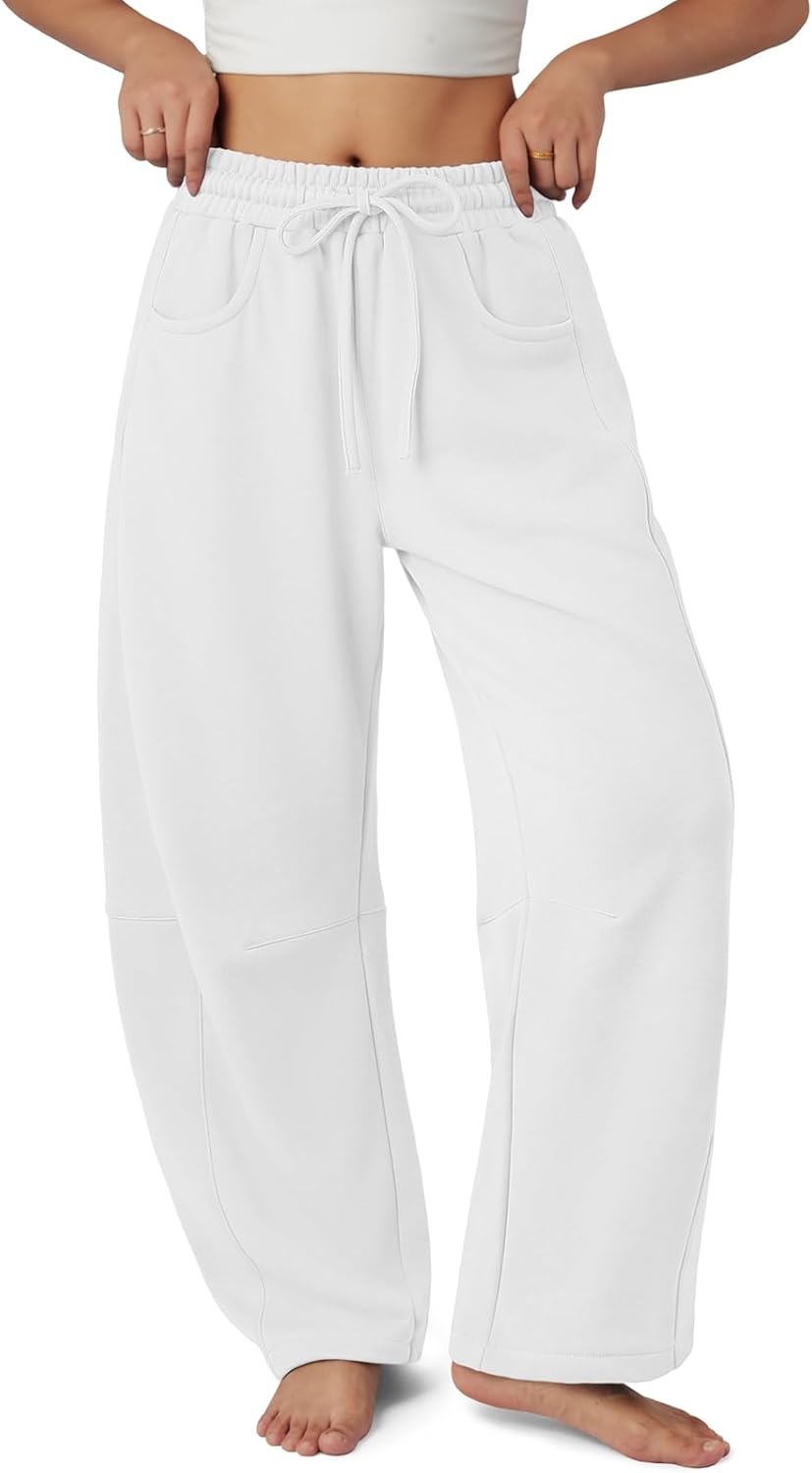ATHMILE Barrel Sweatpants Women Comfy Flowy Wide Leg Pants