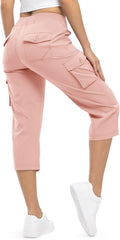 Womens Cargo Capris Lightweight Hiking Pants - Comfortable Travel