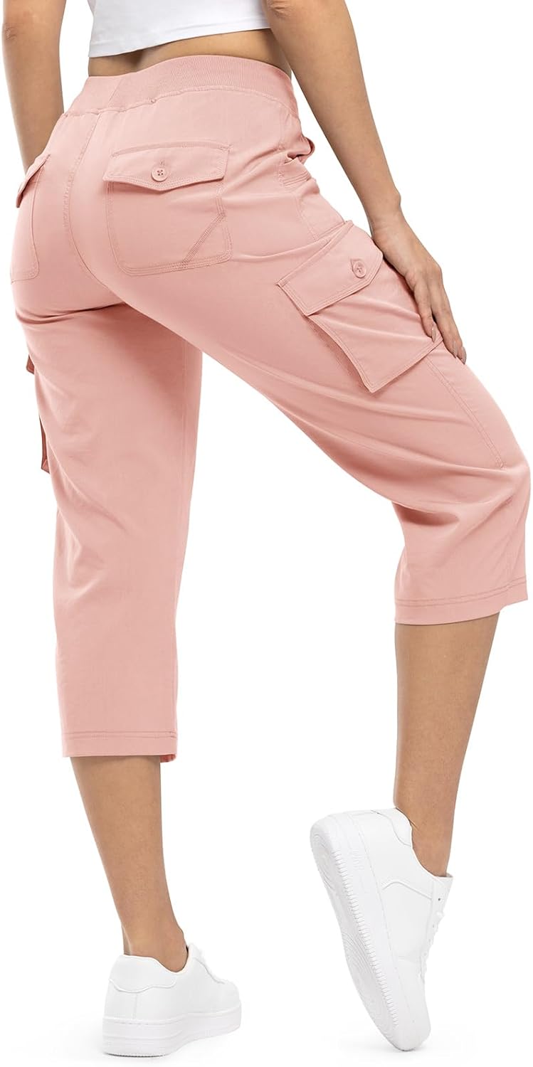 TBMPOY Womens Cargo Capris Lightweight Hiking Pants for Summer