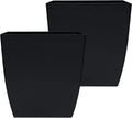 Aria Self Watering Square Plant Pot 8in Pack of 2 - Durable Classic