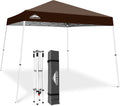 10x10 Slant Leg Pop-up Canopy Tent Brown - Easy One Person Setup