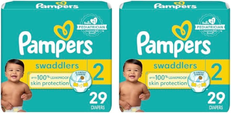 Pampers Swaddlers Diapers - Size 2, 29 Count x 2 - Ultra Soft Protection!