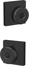 Schlage Bowery F51A Keyed Entry Door Knob Matte Black - Secure, Simple