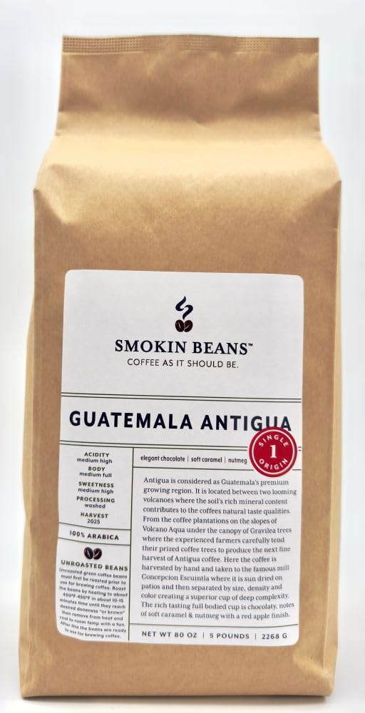 5-Pound Guatemala Antigua Unroasted Green Arabica Coffee Beans