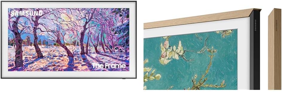 The Frame 32 TV with Teak Bezel: Art Mode & Customizable Style