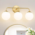 Mid Century Brushed Brass Wall Sconce 3-Light Vanity - Modern Gold