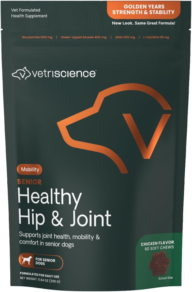VetriScience Senior Healthy Hip & Joint Soft Chews for Dogs