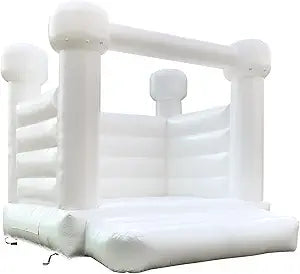 Inflatable White Bounce House for Kids Birthday Party Fun