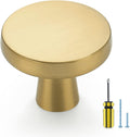 Ravinte Solid Round Cabinet Knobs 30 Pack - Brushed Brass Upgrade