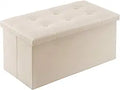 Folding Storage Ottoman 30 in - 80L Seat Bench for Small Spaces