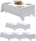 Goodluck 6 Pack White Tablecloth 90 x 132 in - Durable Event Cover