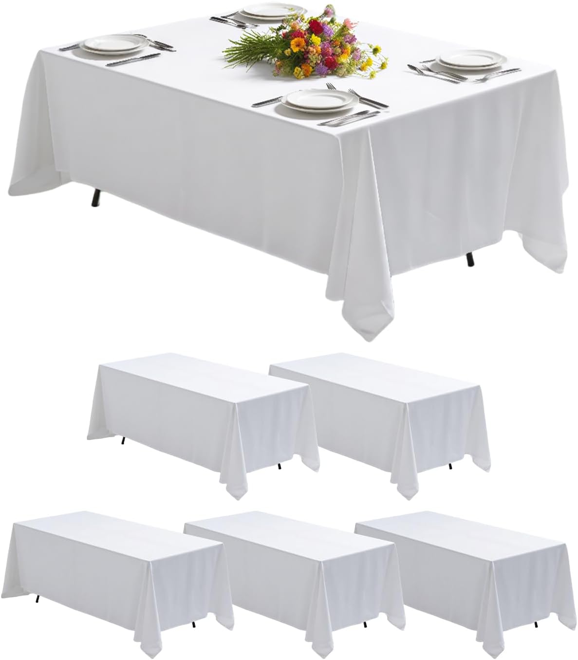 Goodluck 6 Pack White Tablecloth for Elegant Event Decor