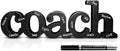Coach Wood Word Large with Pen - Handcrafted Coach Gift Decor