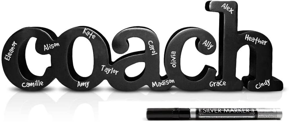 Coach Wood Word Large with Pen - Perfect Gift for Coaches