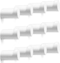 12 Pack Wood Wall Hooks Modern Decorative Coat Hooks - White