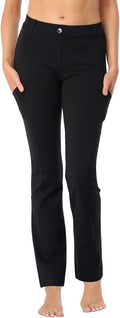 HDE Yoga Dress Pants for Women Straight Leg Pull On Pants - Office