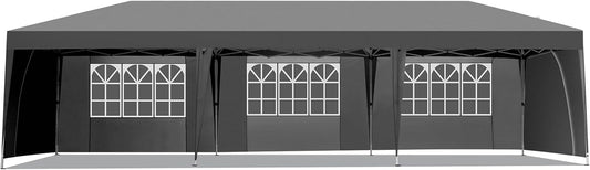 Instant Outdoor Event Shelter - 10x30ft Dark Gray