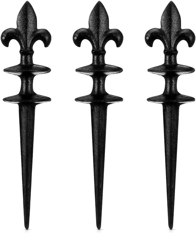 Tandefio 3 Pcs Antique Black Cast Hose Guide Stakes for Garden