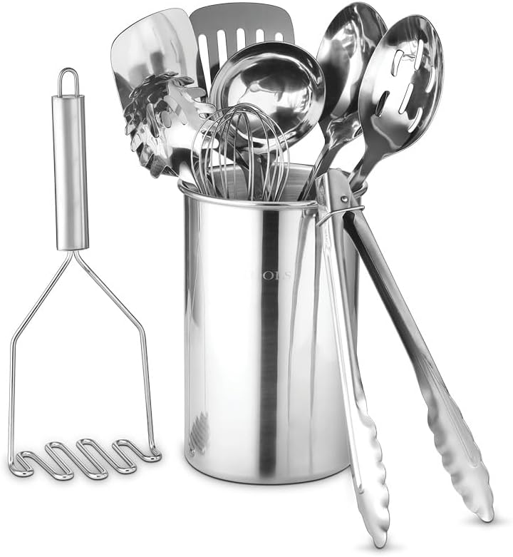 Avador Premium Set of 10 Stainless Steel Kitchen Tools for Cooking
