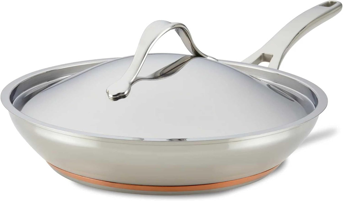 Anolon Nouvelle Stainless Steel Frying Pan with Lid - 12 in