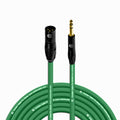 Balanced XLR Cable Male to 1/4ft TRS - 50 ft Green - Clean, Reliable
