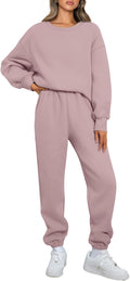 Womens 2 Piece Oversized Sweatshirt Lounge Set - Cozy Fall Tracksuit