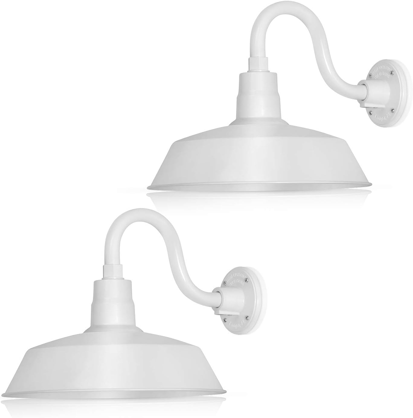 14in White Outdoor Gooseneck Barn Light Fixture for Vintage Style