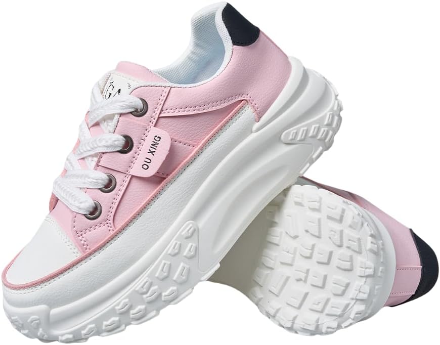 Stylish Lace Up Thick Soled Sneakers for Women - Perfect Fit
