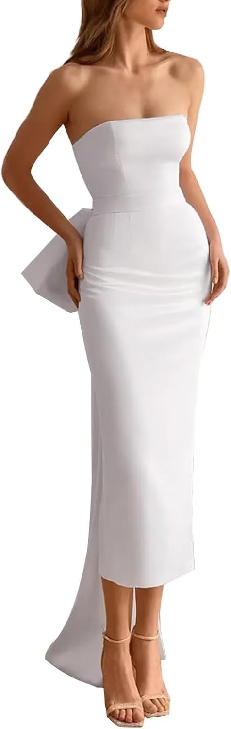 SHANDUO Simple Boho V-Neck Wedding Dresses for Beach Brides