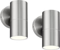 Ken & Ricky Stainless Steel Outdoor Wall Lights 2 Pack - Modern