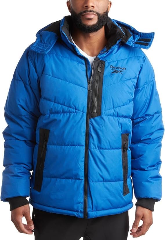 Reebok Mens Winter Jacket - Heavyweight Insulated Puffer Coat