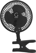 Genesis 6 Clip Fan - Quiet Speeds, Multi-Use - Black