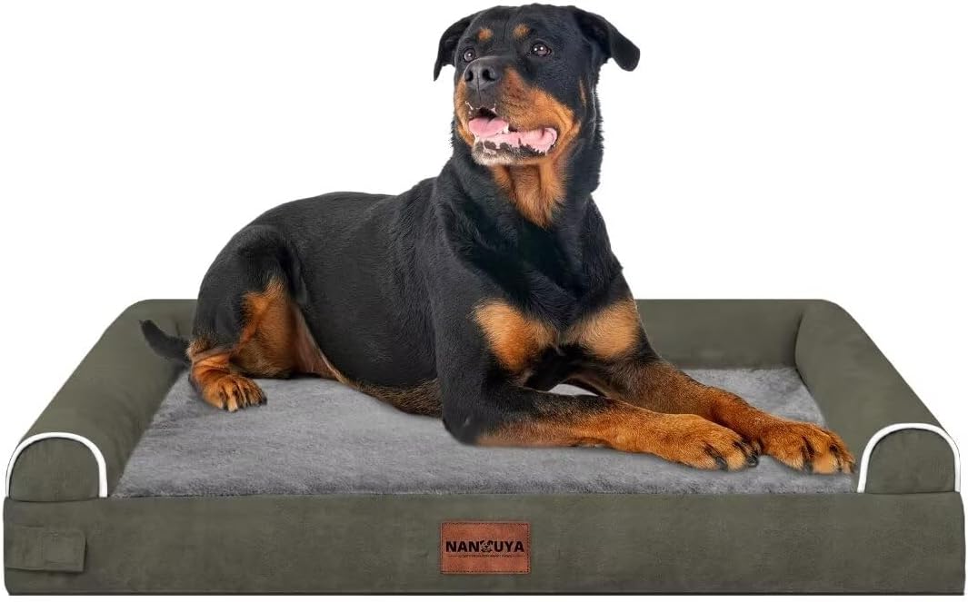 Large Orthopedic Dog Bed with Washable Cover for Big Dogs