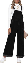 Vetinee Womens Overalls Denim Loose Fit Wide Leg Bib - Comfortable