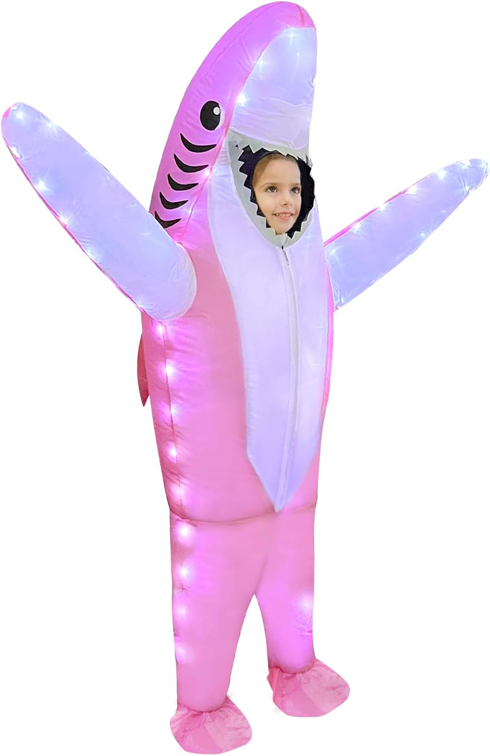 Inflatable Shark Costume for Kids with LED Lights for Halloween