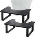 2 Pack Black Squatting Potty for Adults - 7in Bamboo Toilet Stool