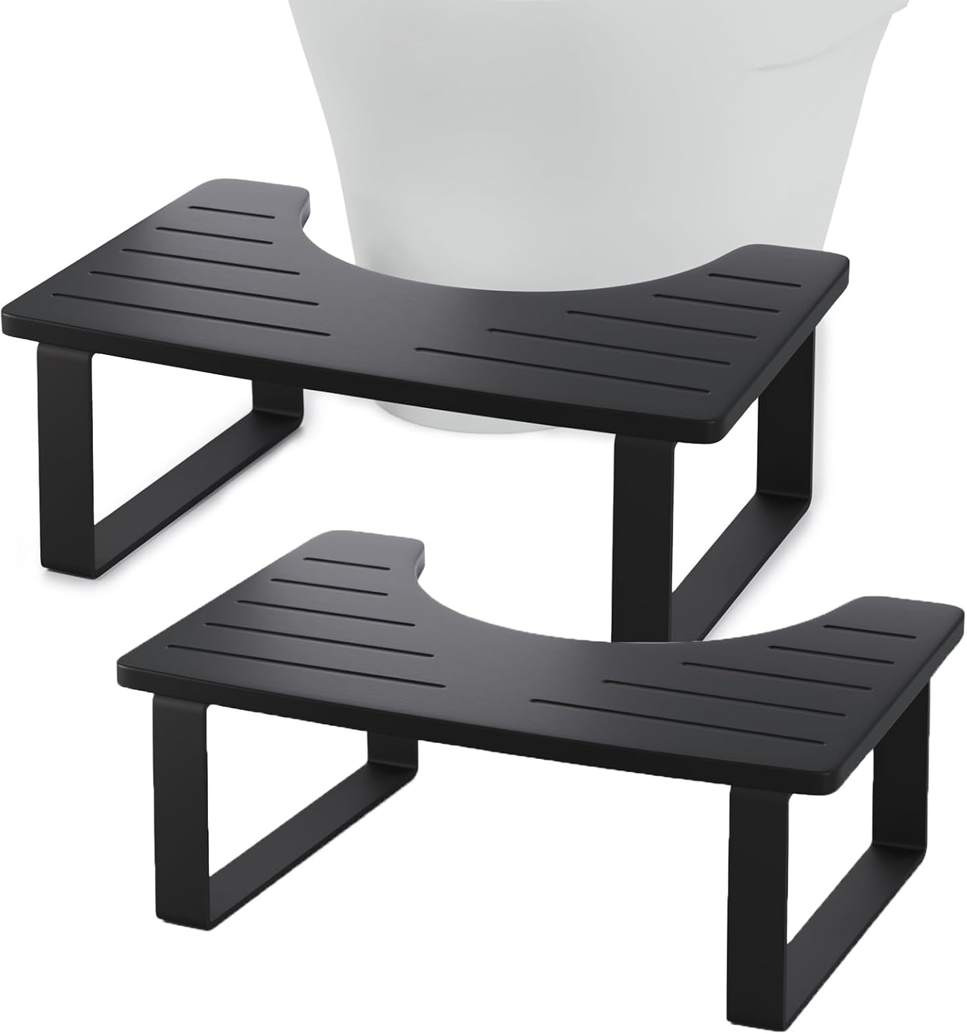 2 Pack Black Squatting Potty Stool for Adults and Kids